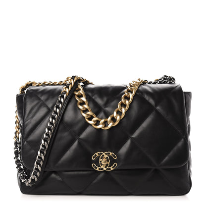Chanel Goatskin Quilted Maxi 19 Flap Black 1 of 12