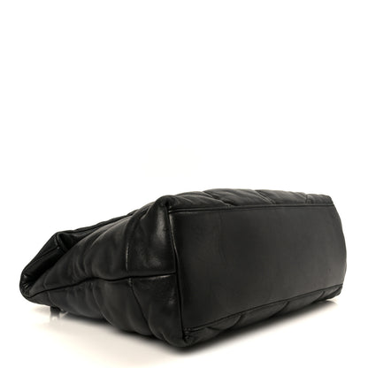 Saint Laurent Lambskin Quilted Monogram Monochrome Medium Loulou Puffer Chain Satchel Black 4 of 11