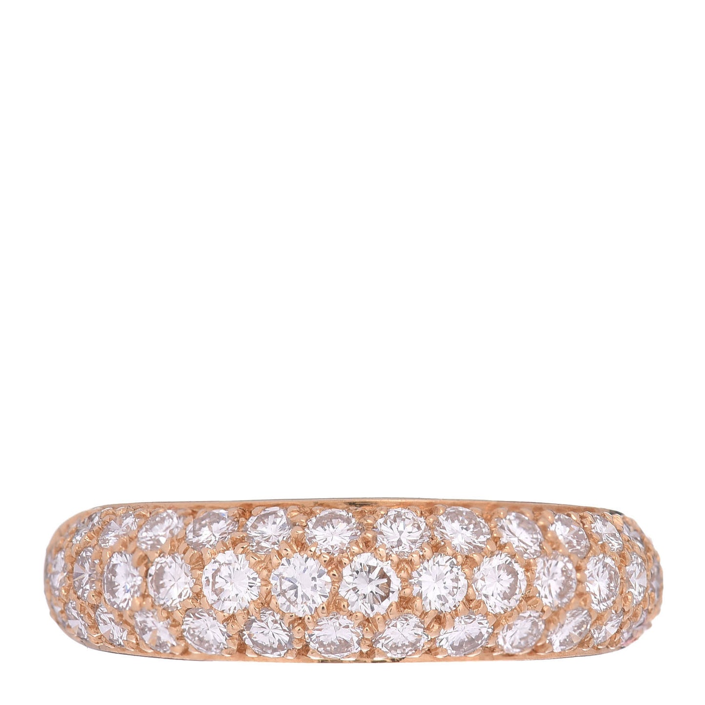 18K Yellow Gold Diamond 6mm Etincelle de Band Ring 52 6