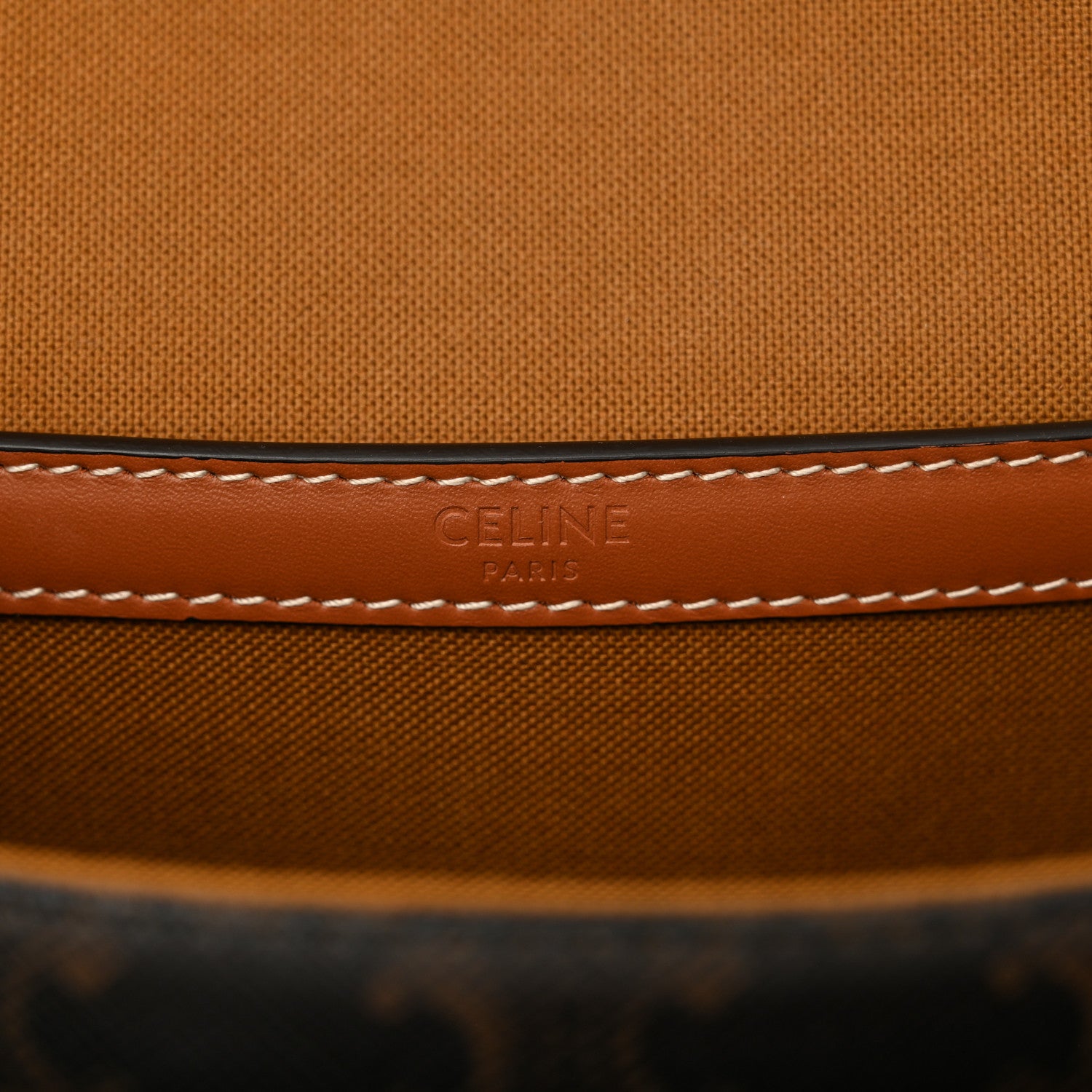 Celine Triomphe Canvas Medium Folco Bag Tan 6 of 11