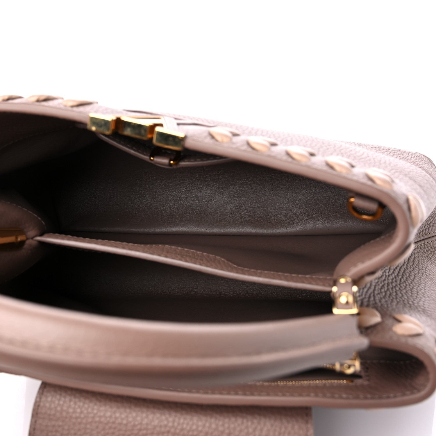 Louis Vuitton Taurillon Lambskin Capucines PM Taupe 5 of 8
