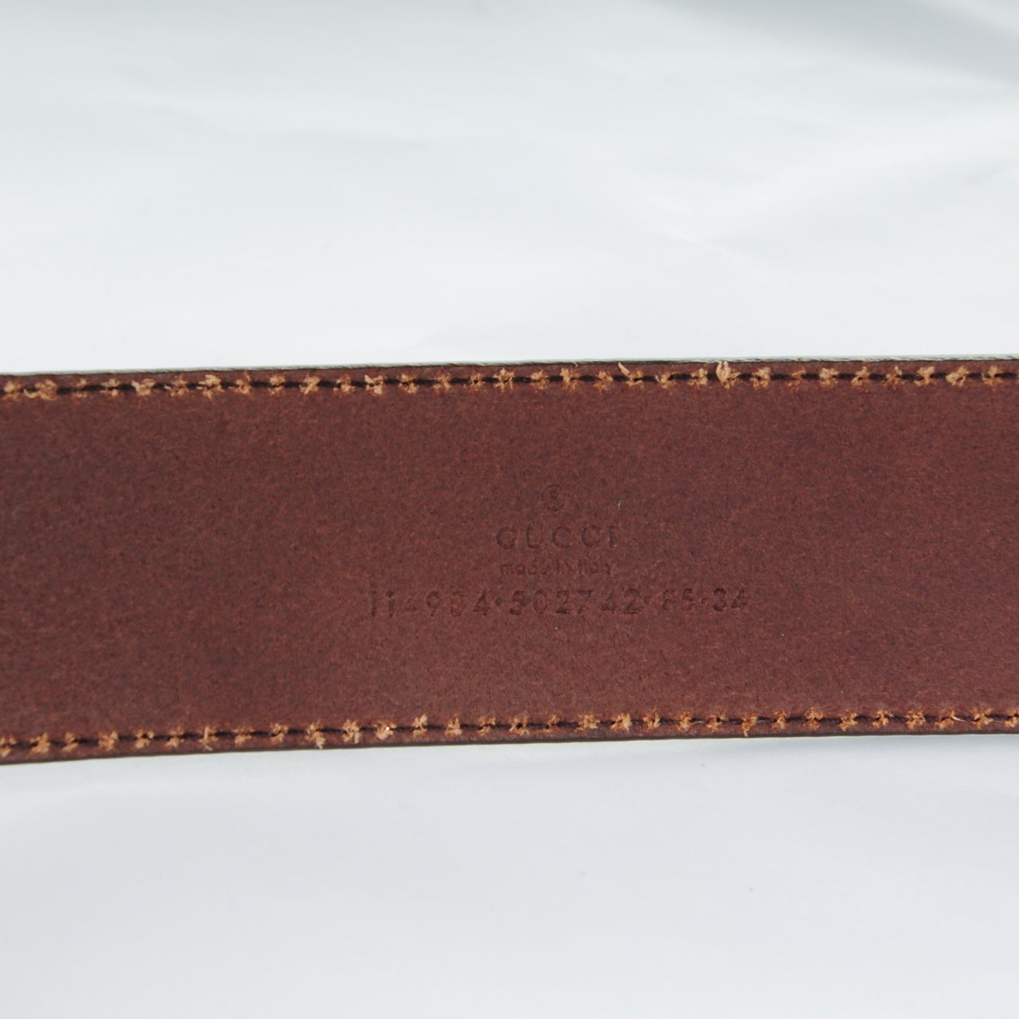 Calfskin Interlocking G Belt 85 34 Dark Brown