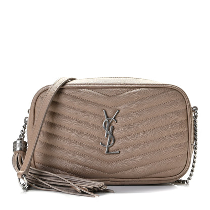 Saint Laurent Grain De Poudre Matelasse Monogram Mini Lou Camera Bag Gold Sand 1 of 10