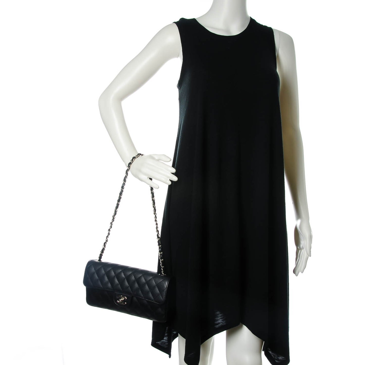 Caviar Quilted East West Flap Black