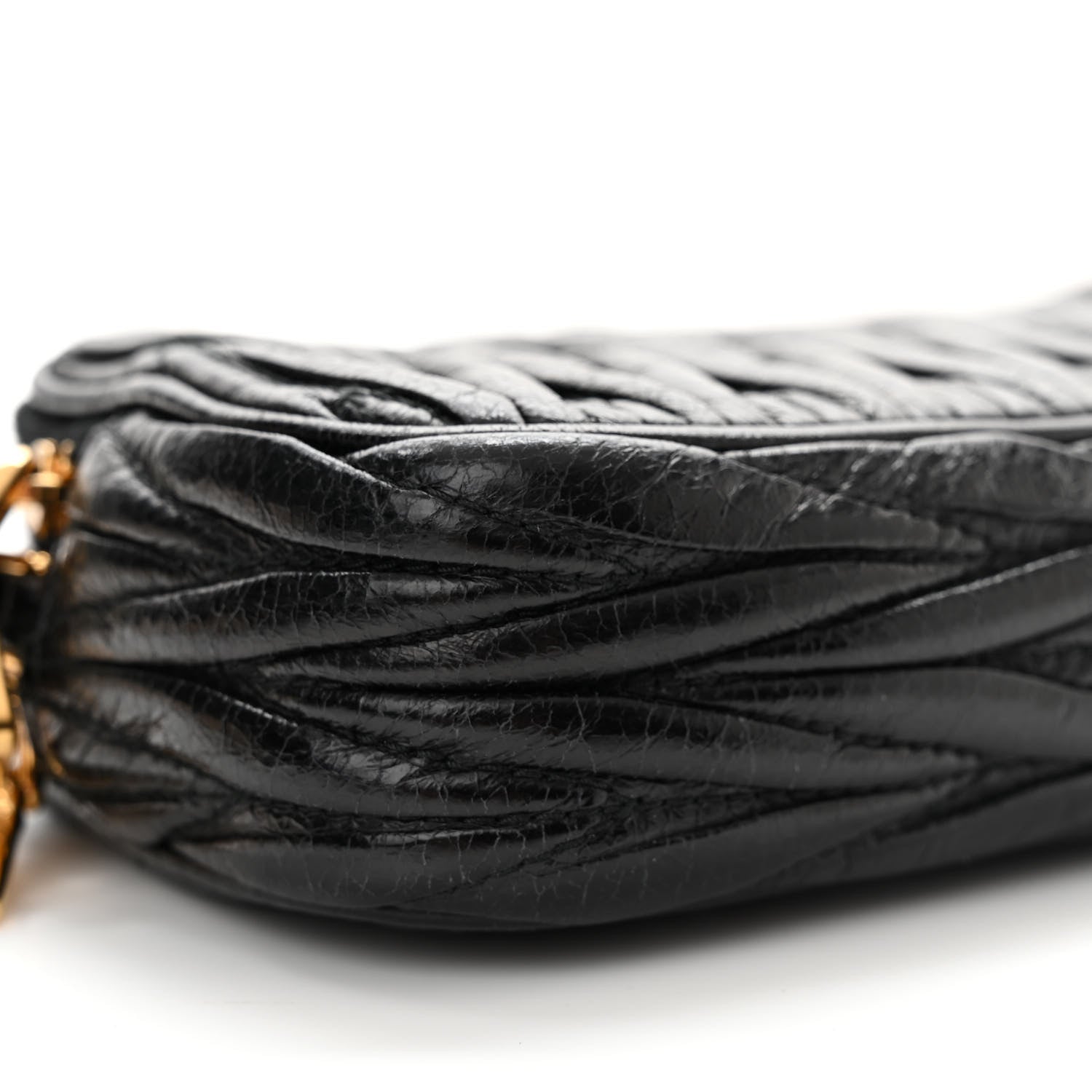 Miu Miu Nappa Matelasse Double Zip Pochette Clutch Black 9 of 12