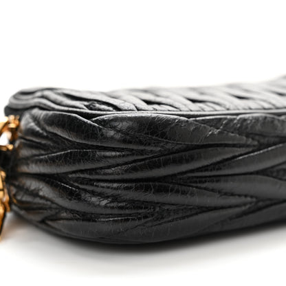 Miu Miu Nappa Matelasse Double Zip Pochette Clutch Black 9 of 12