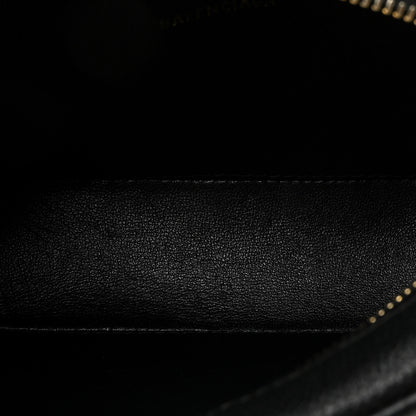 Balenciaga Signature Grained Calfskin Logo XS Ville Camera Bag Black White 5 of 9