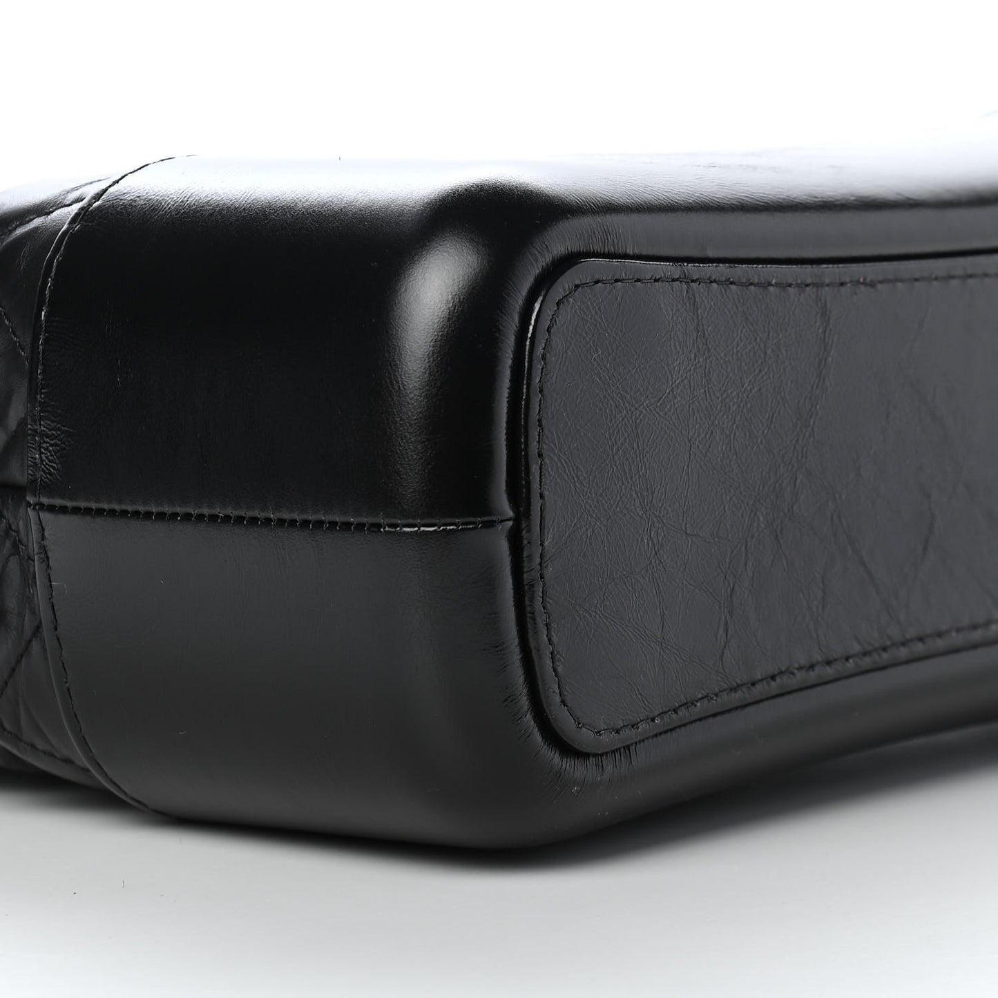 Aged Calfskin Quilted Medium Gabrielle Hobo Black