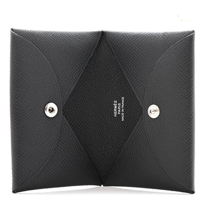 Hermes Epsom Calvi Card Case Black 5 of 8