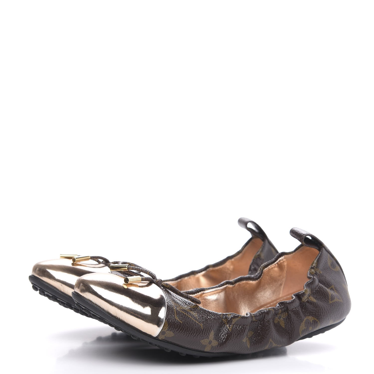 Louis Vuitton Patent Monogram Flirty Ballerina Flats 39 Gold 3 of 8