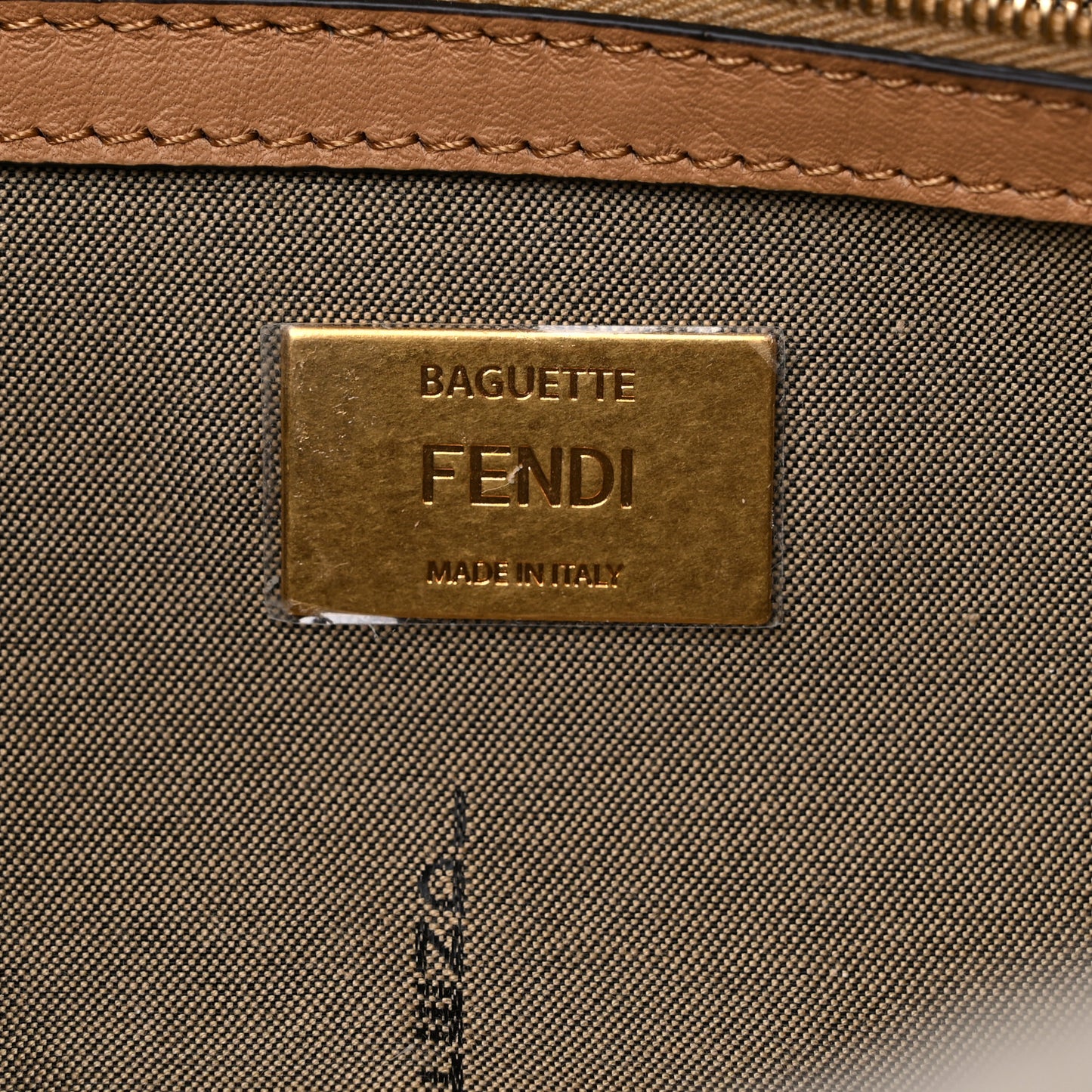 Shearling Vitello Dolce Macro FF 1974 Baguette White Ice Cuoio Miele Scuro