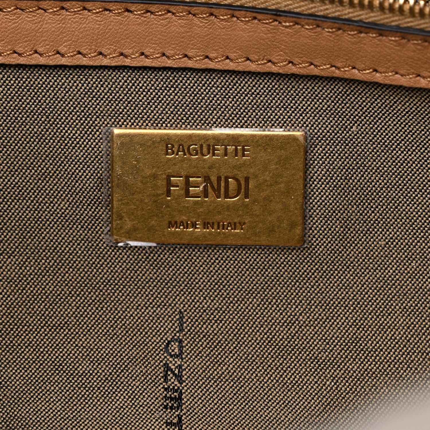 Fendi Shearling Vitello Dolce Macro FF 1974 Baguette White Ice Cuoio Miele Scuro 6 of 8