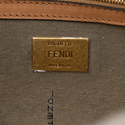 Fendi Shearling Vitello Dolce Macro FF 1974 Baguette White Ice Cuoio Miele Scuro 6 of 8