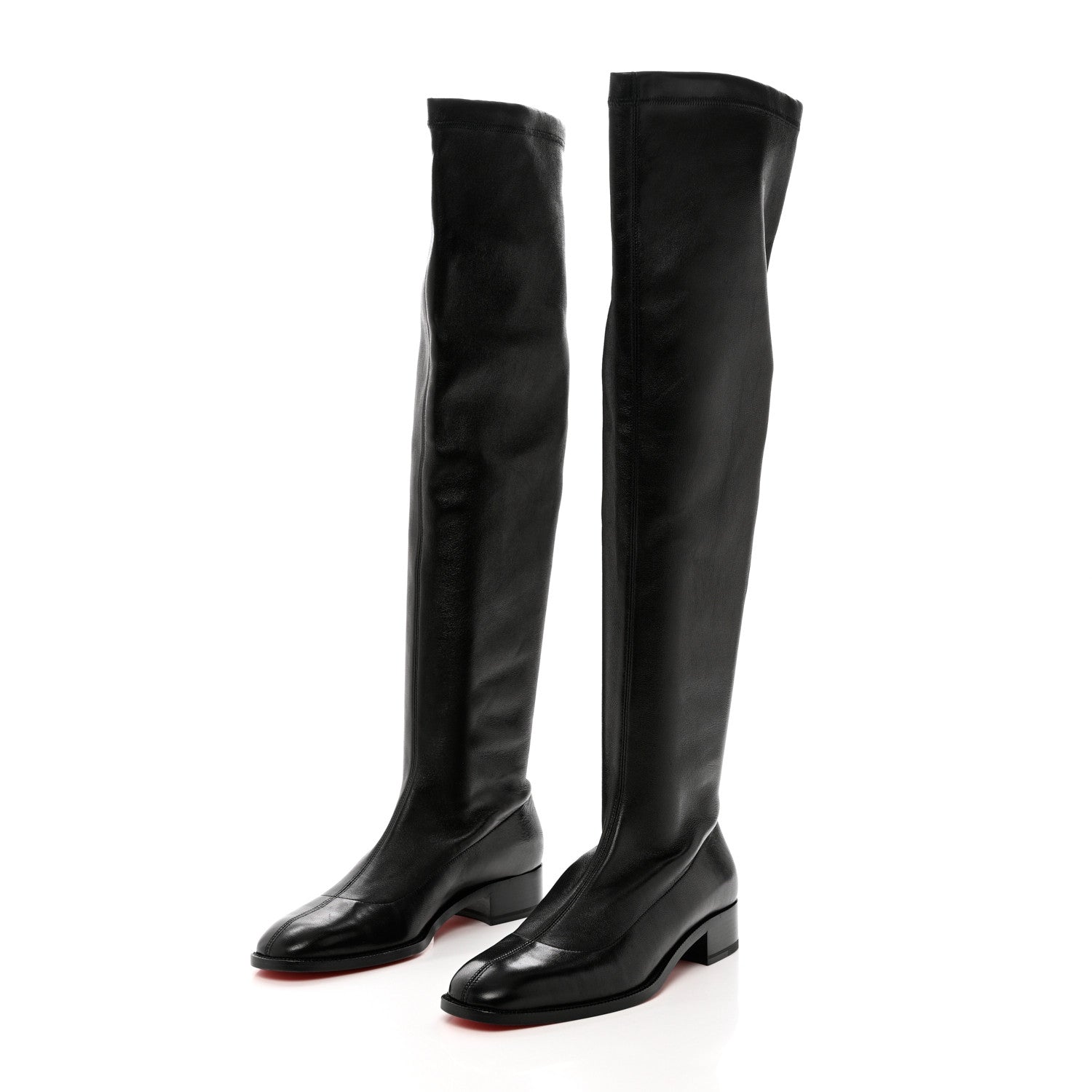 Christian Louboutin Nappa Theophila Stretch Over The Knee Boots 39.5 Black 3 of 7