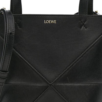 Loewe Shiny Calfskin Mini Puzzle Fold Tote Black 8 of 14