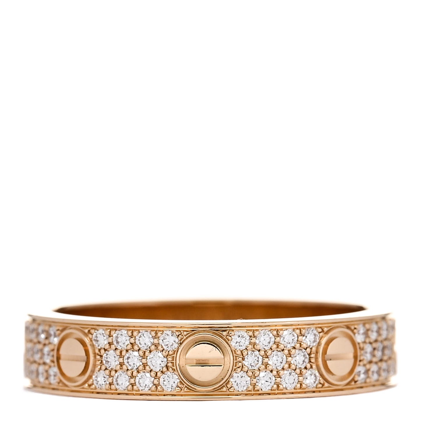 18K Yellow Gold Diamond 4mm LOVE Wedding Paved Band Ring 52 6