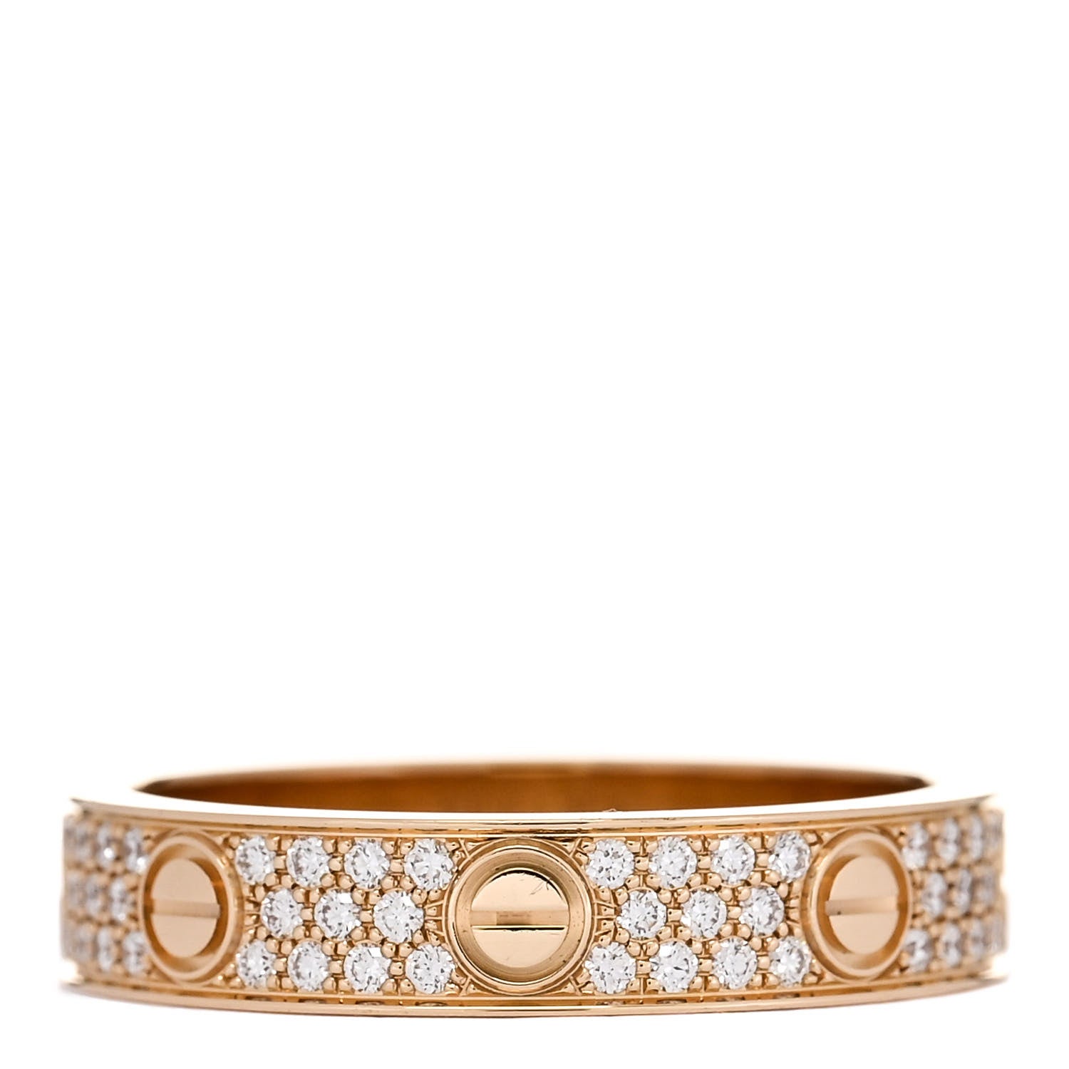 Cartier 18K Yellow Gold Diamond 4mm LOVE Wedding Paved Band Ring 52 6 3 of 5