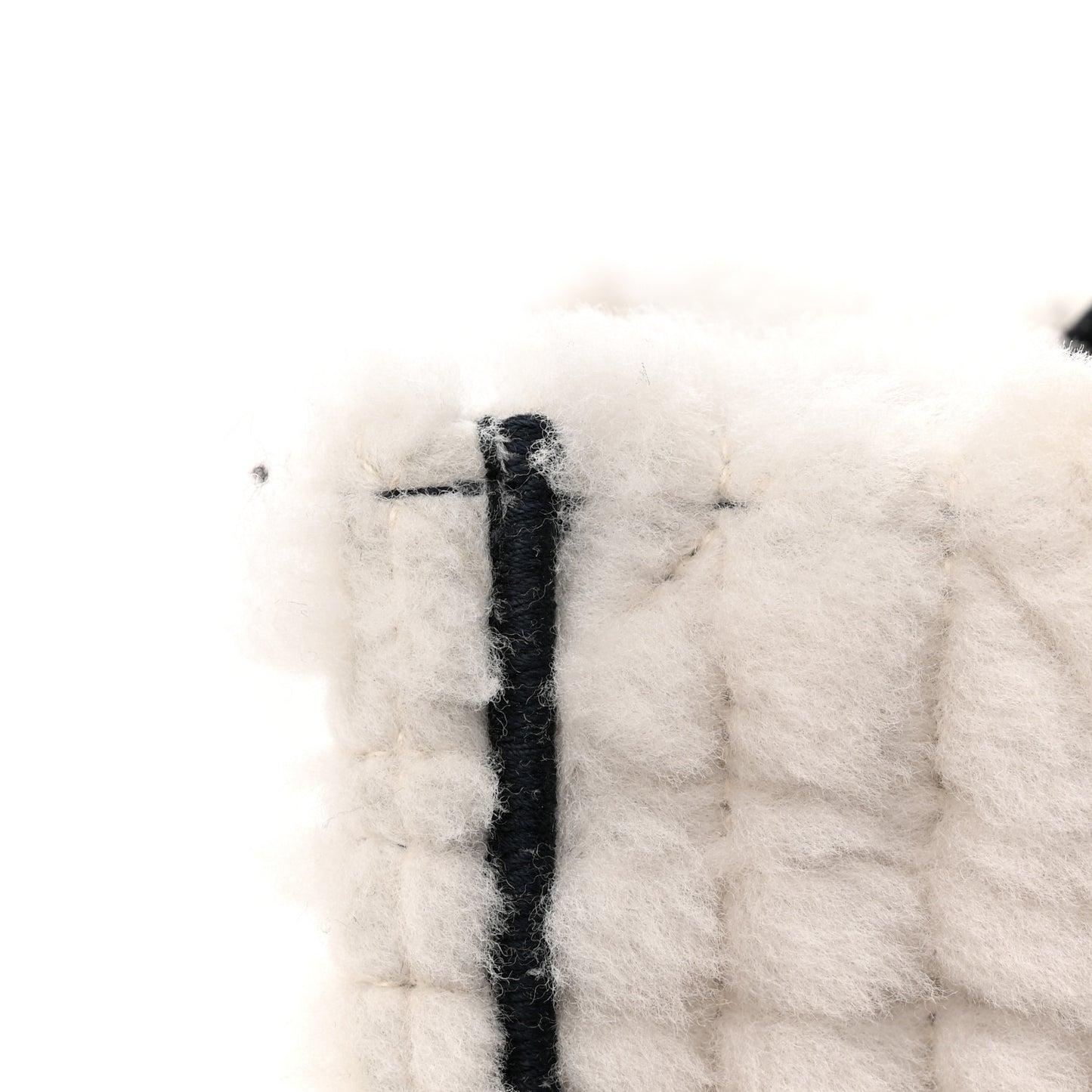 Shearling Cannage Small Book Tote Ecru Blue