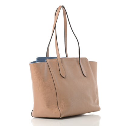 Gucci Dollar Calfskin Small Swing Tote Camelia Mineral Blue 3 of 13