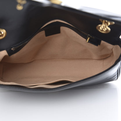 Gucci Calfskin Matelasse Medium GG Marmont Shoulder Bag Black 5 of 11