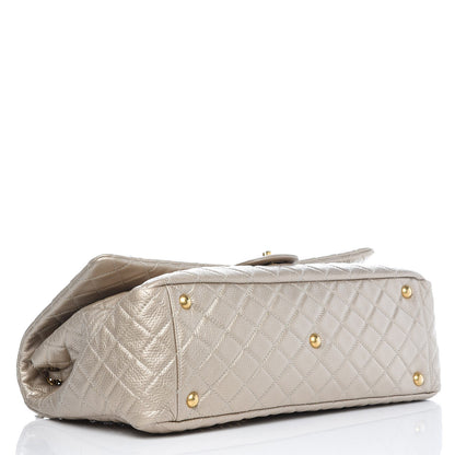 Chanel Metallic Calfskin Quilted XXL Travel Flap Bag Gold 4 of 8
