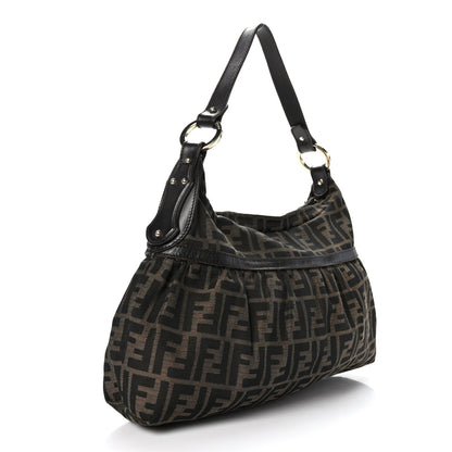 Fendi Zucca Cuoio Lucido Chef Hobo Tobacco Moro 3 of 8