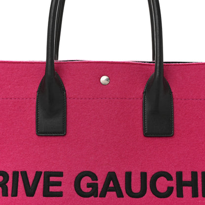 Saint Laurent Wool Rive Gauche Tote Fuchsia 8 of 13