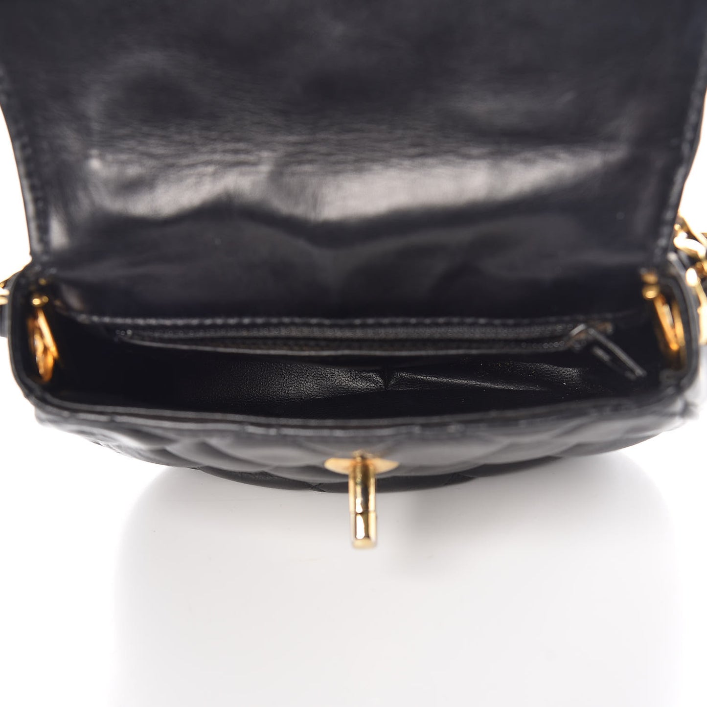 Lambskin Quilted Extra Mini Flap Black
