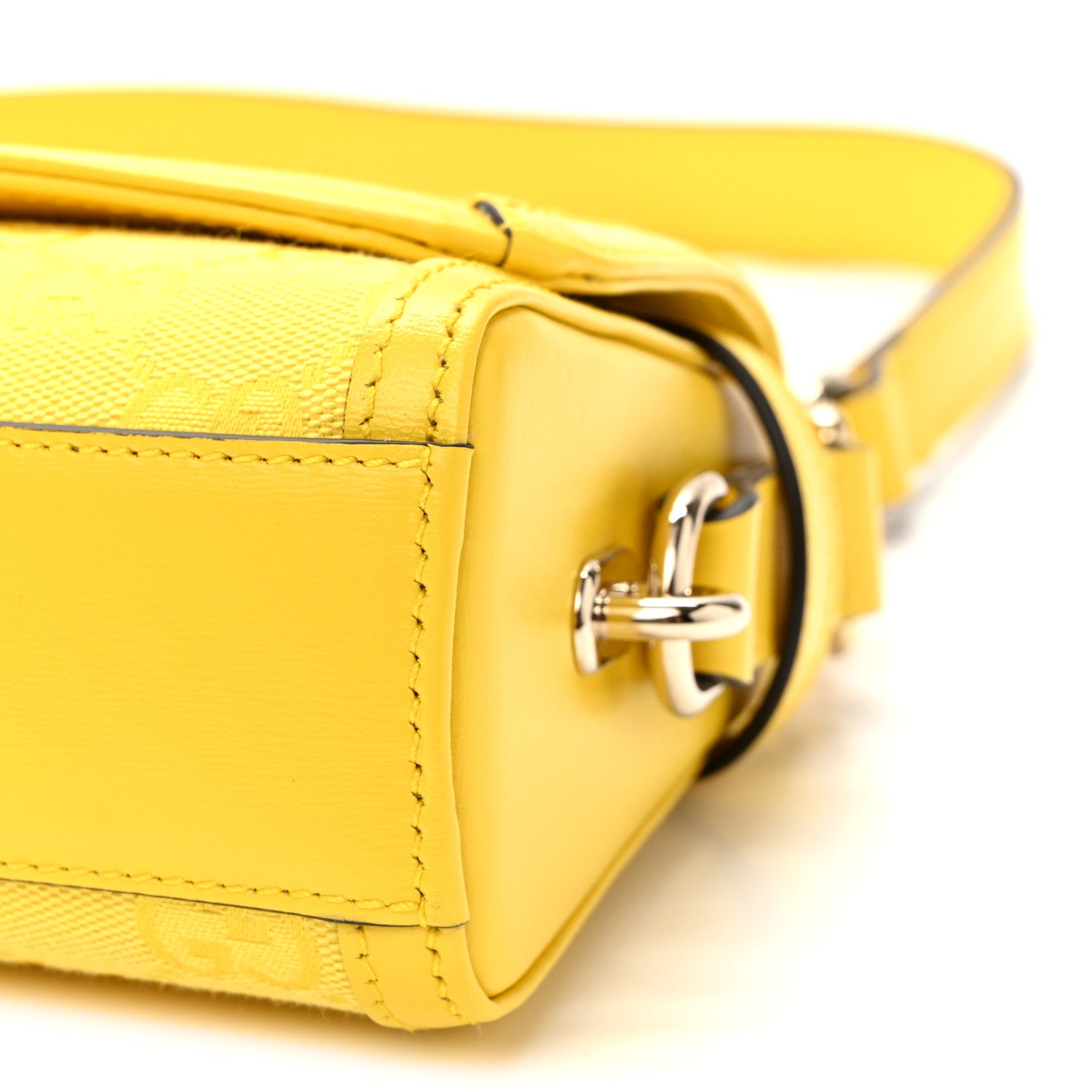 Gucci GG Monogram Textured Dollar Calfskin Small Luce Shoulder Bag Yellow 10 of 10