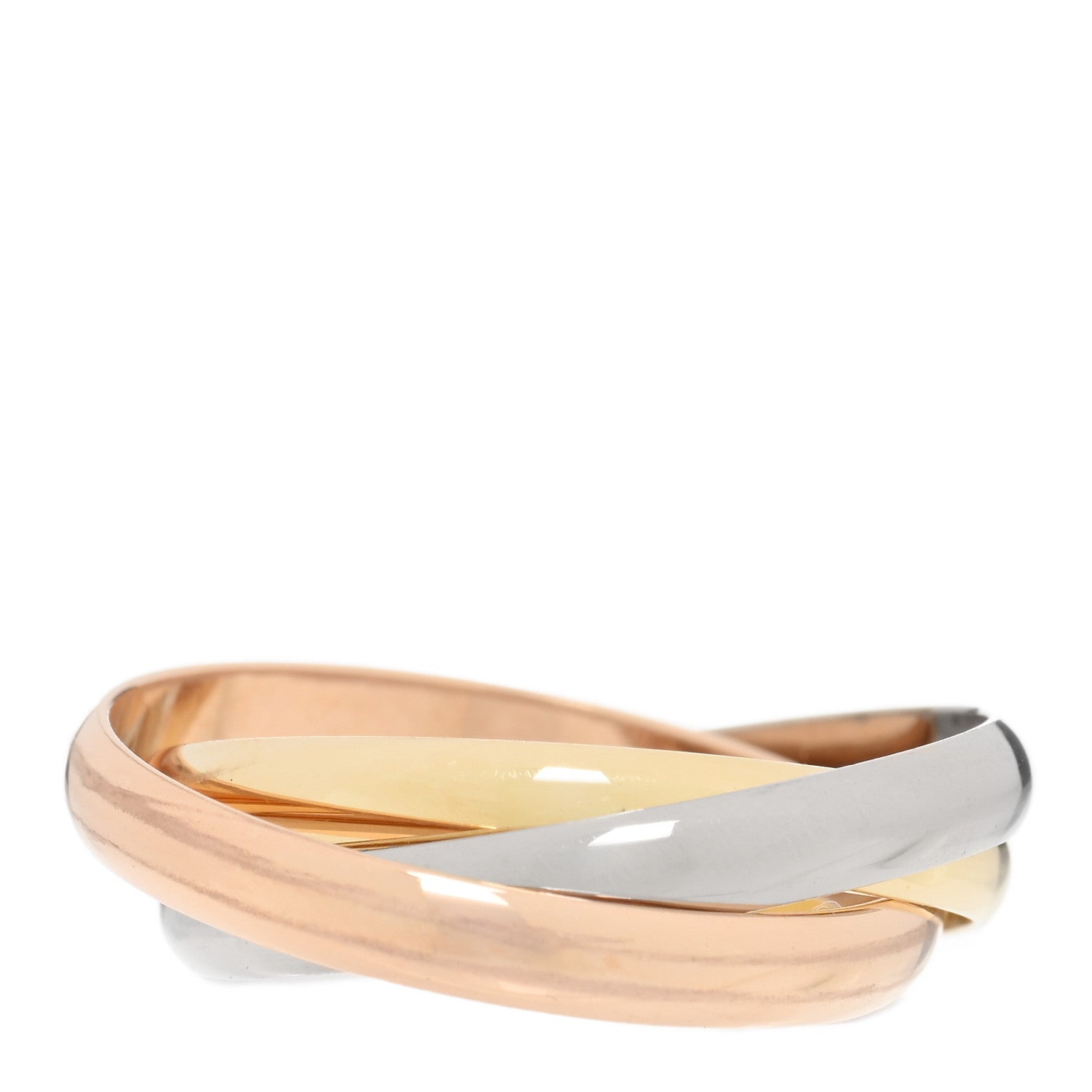 Cartier 18K Pink Yellow White Gold Small Trinity Ring 55 7.25 3 of 5
