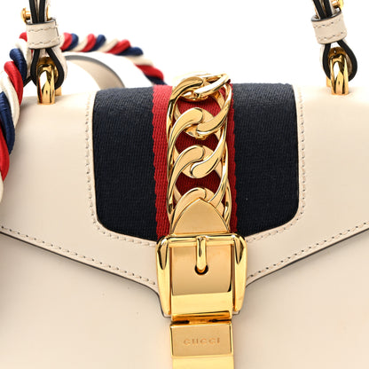 Gucci Calfskin Mini Sylvie Top Handle Bag White 8 of 14