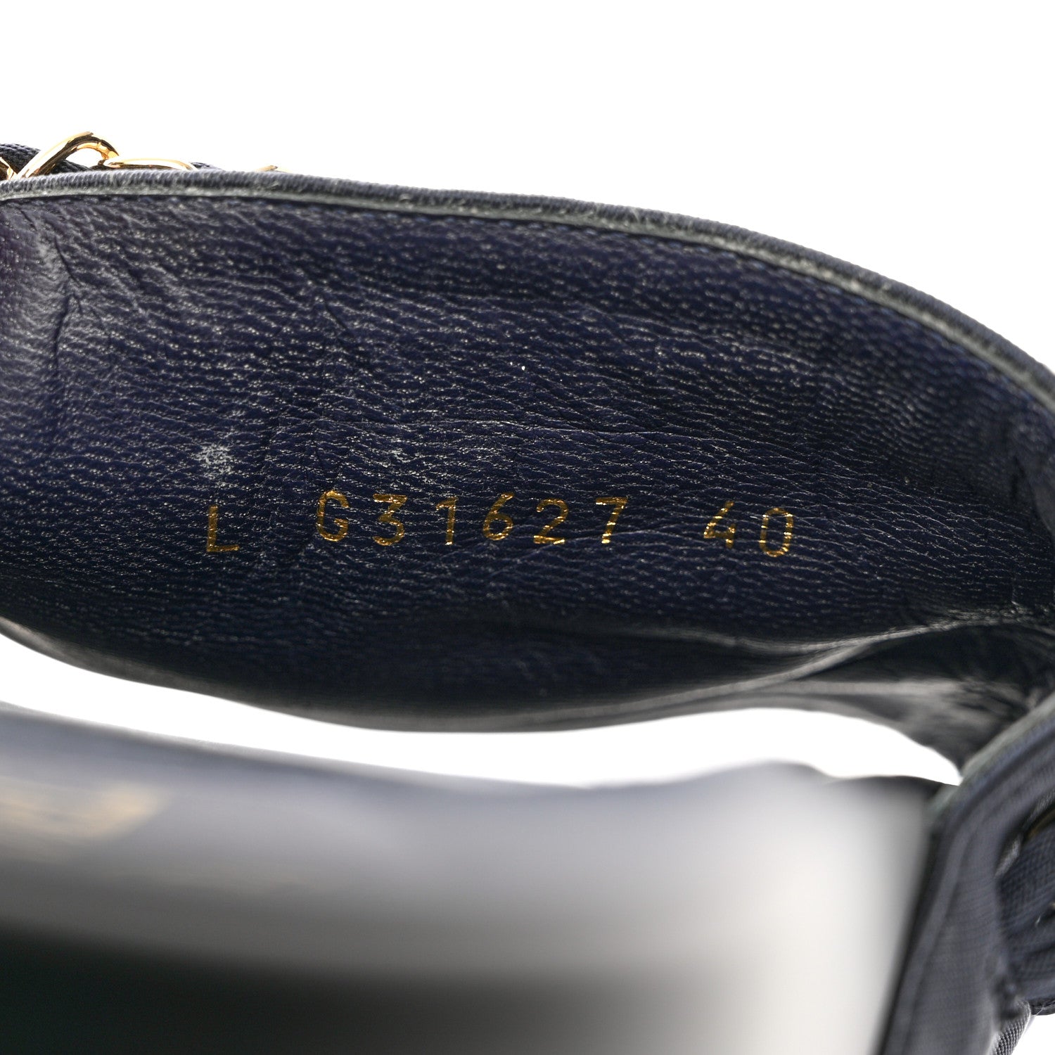Chanel Satin Canvas Chain Slides Sandals Flats 40 Marine 6 of 11