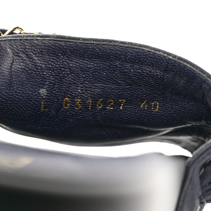 Chanel Satin Canvas Chain Slides Sandals Flats 40 Marine 6 of 11