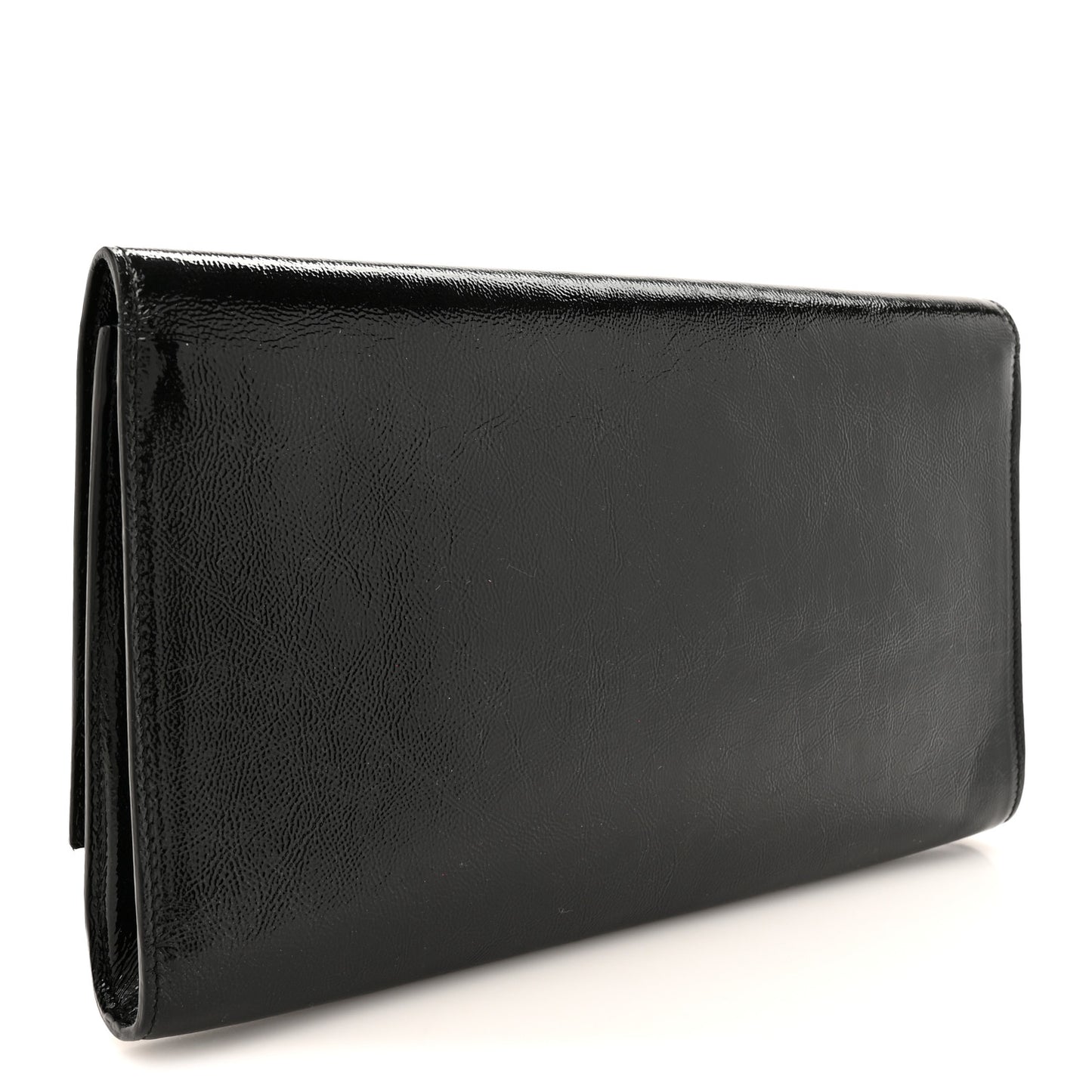 Textured Patent Monogram Large Belle De Jour Clutch Black