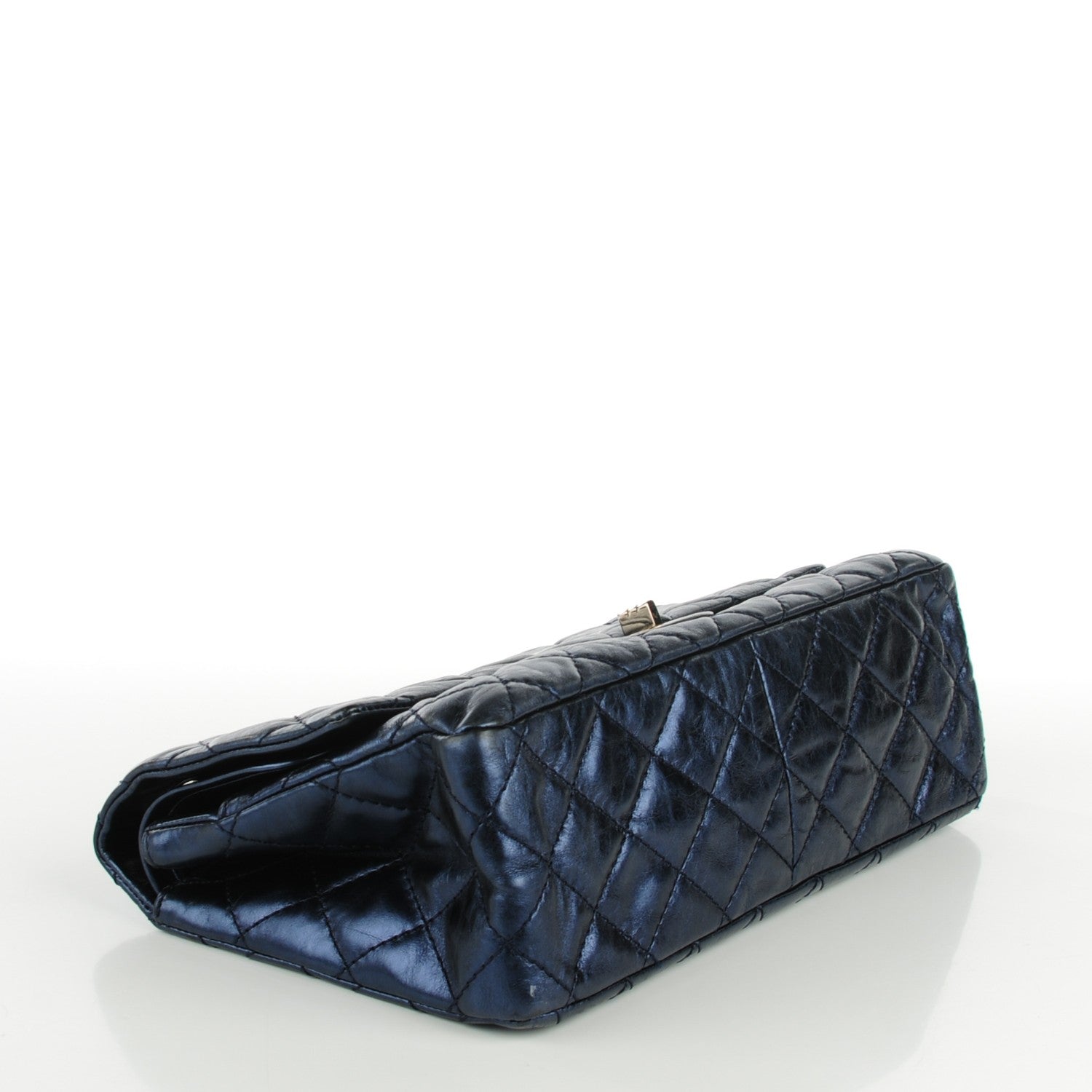 Chanel Metallic Aged Calfskin Quilted 2.55 Reissue 226 Flap Blue 4 of 7