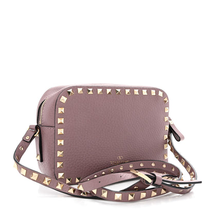 Valentino Garavani Pebbled Calfskin Rockstud Camera Crossbody Bag Dark Mauve 2 of 9