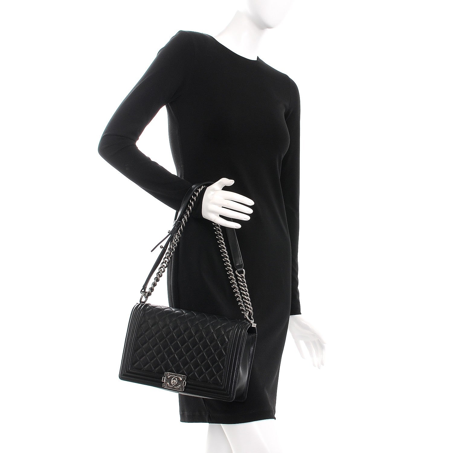 Chanel Calfskin Quilted New Medium Boy Flap Black 2 of 8