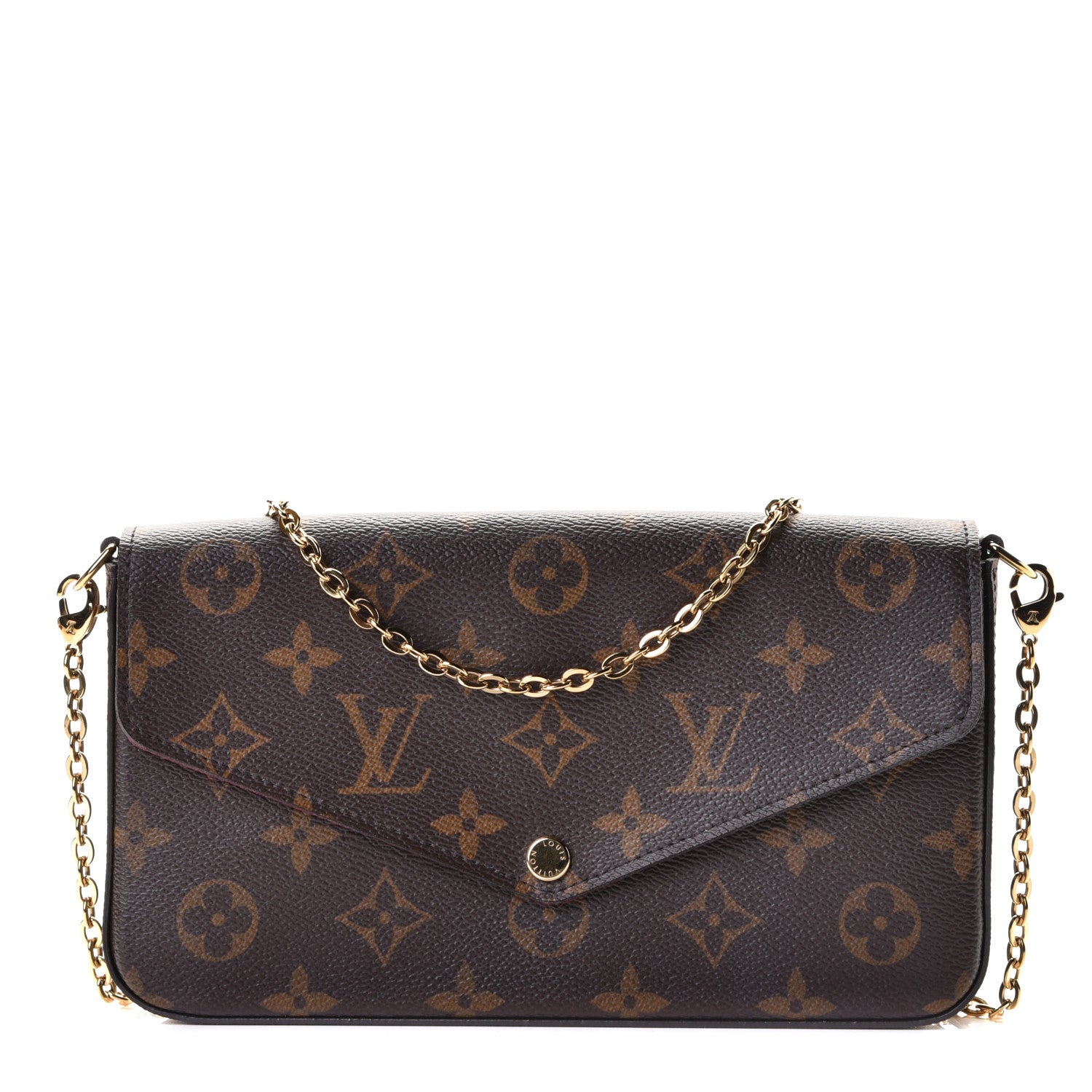 Louis Vuitton Monogram Pochette Felicie Chain Wallet Fuchsia 1 of 6