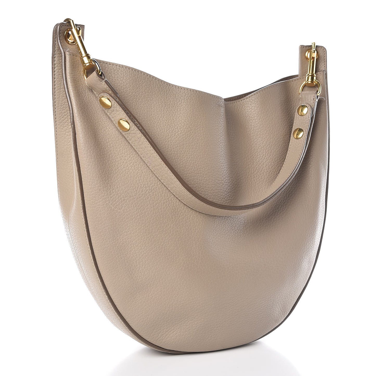 Crisped Calfskin Medium Hobo Light Taupe