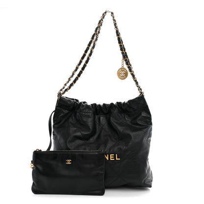 Chanel Shiny Calfskin Quilted Small Chanel 22 Black 2 of 11