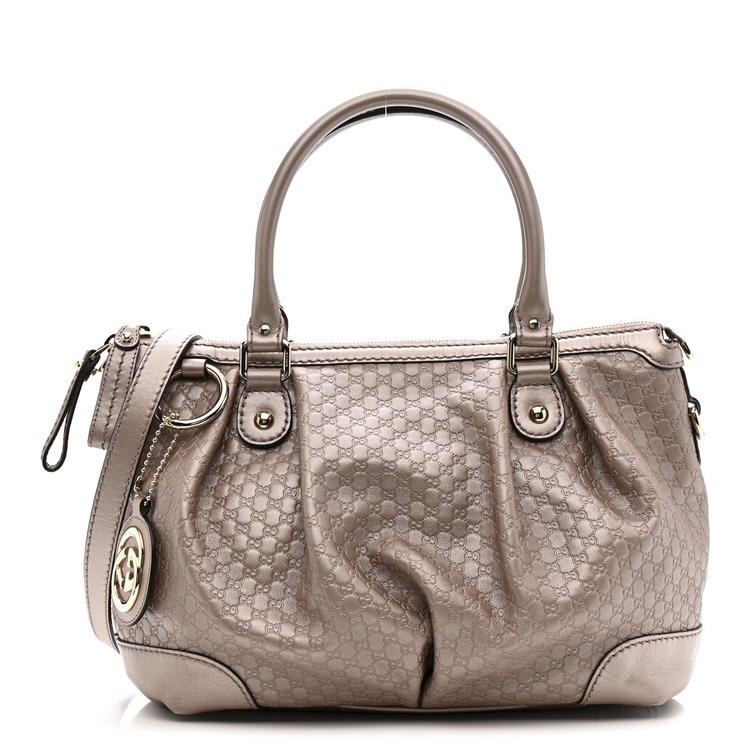 Gucci Metallic Microguccissima Medium Sukey Top Handle Bag Dark Cipria 1 of 17