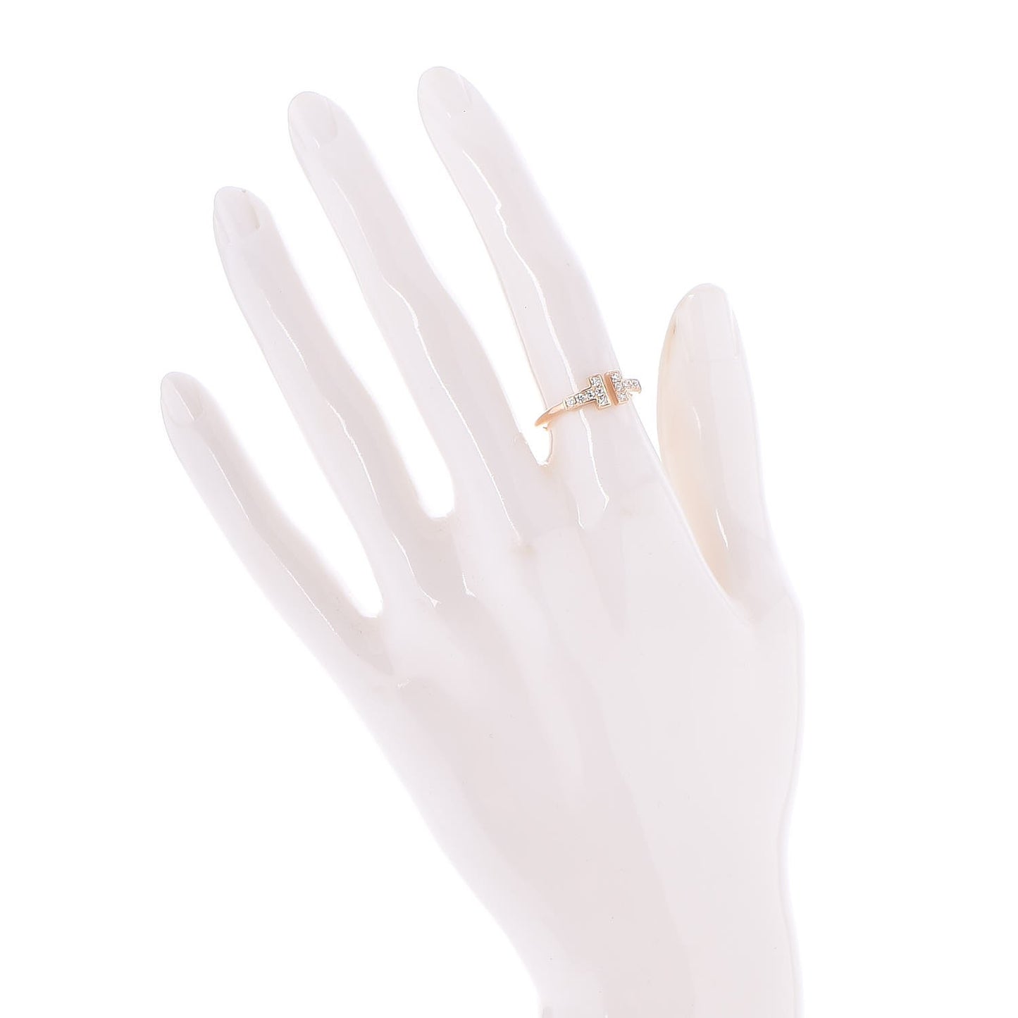 18K Yellow Gold Diamond T Wire Ring 50 5.5