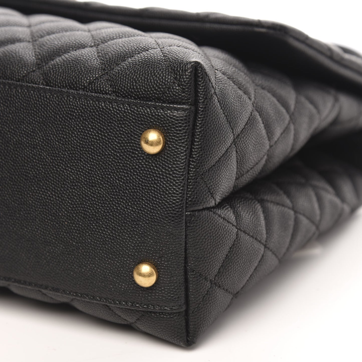 Caviar Quilted Medium Coco Handle Flap Black
