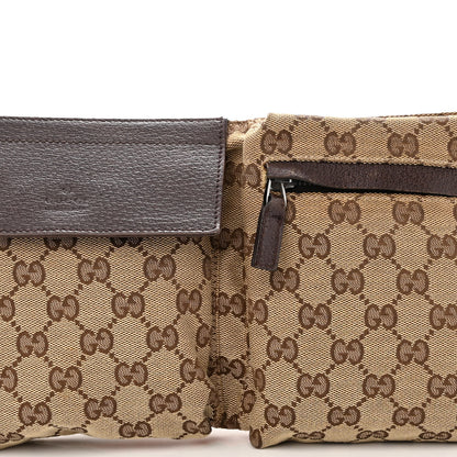 Gucci GG Monogram Web Double Pocket Belt Bag Dark Brown 10 of 15