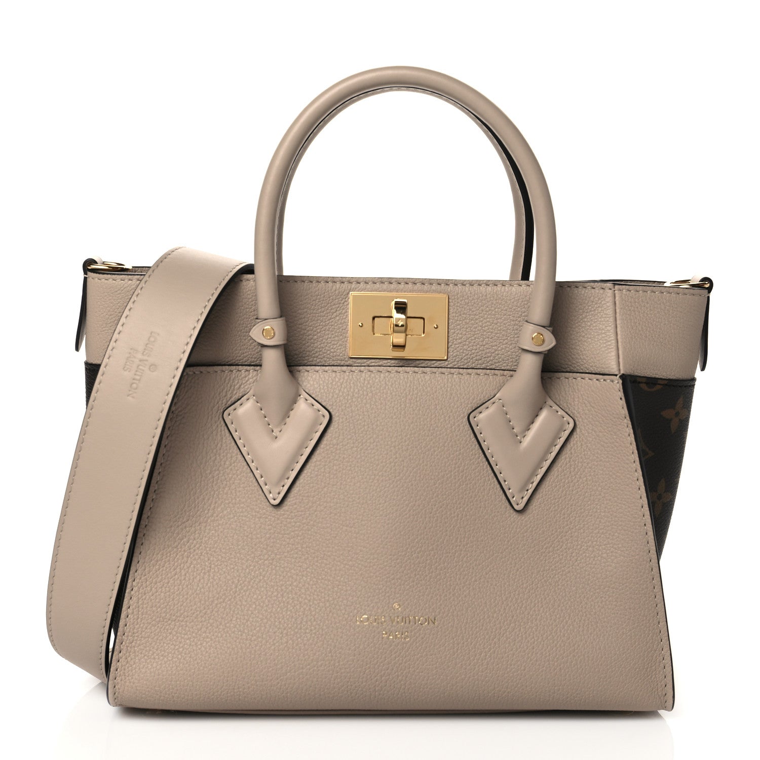 Louis Vuitton Calfskin Monogram On My Side PM Greige 1087264