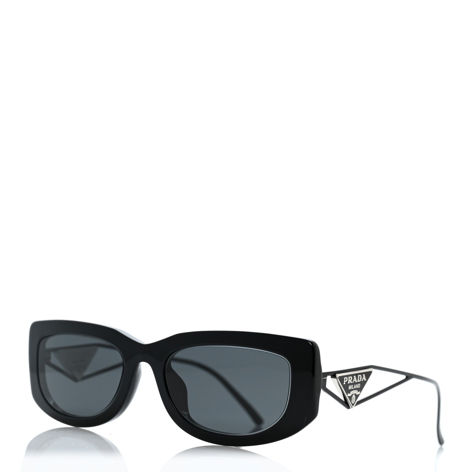 Prada Acetate Sunglasses SPR 14Y Black Slate Gray 1 of 9