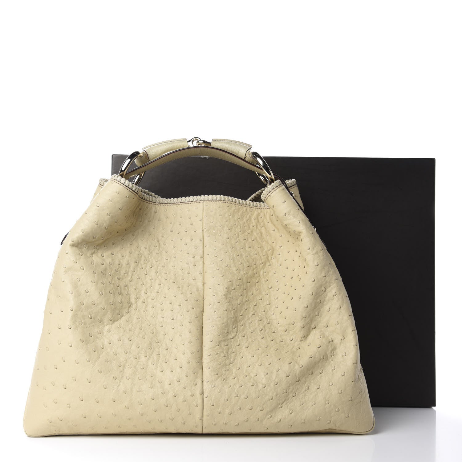 Gucci Ostrich Large Horsebit Chain Ivory 11 of 11