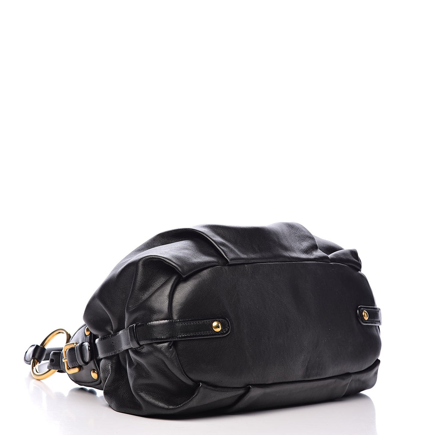 Soft Calfskin Pleated Hobo Black