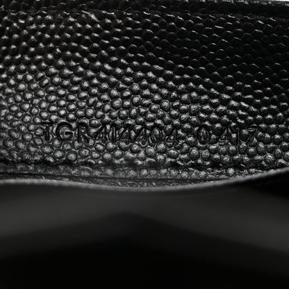Saint Laurent Grain De Poudre Matelasse Chevron Small Monogram Envelope Wallet Black 7 of 7