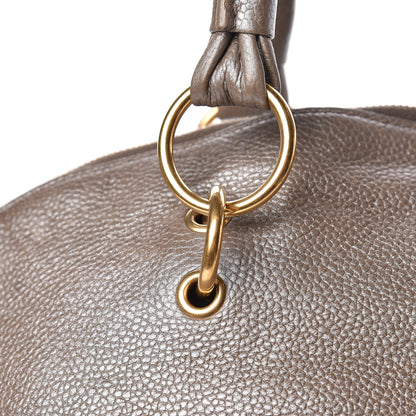 Saint Laurent Metallic Calfskin Large Calypso Tote Grey 13 of 14